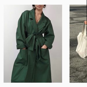 Na Nin Christine French Twill Trench in Topiary (Green)
